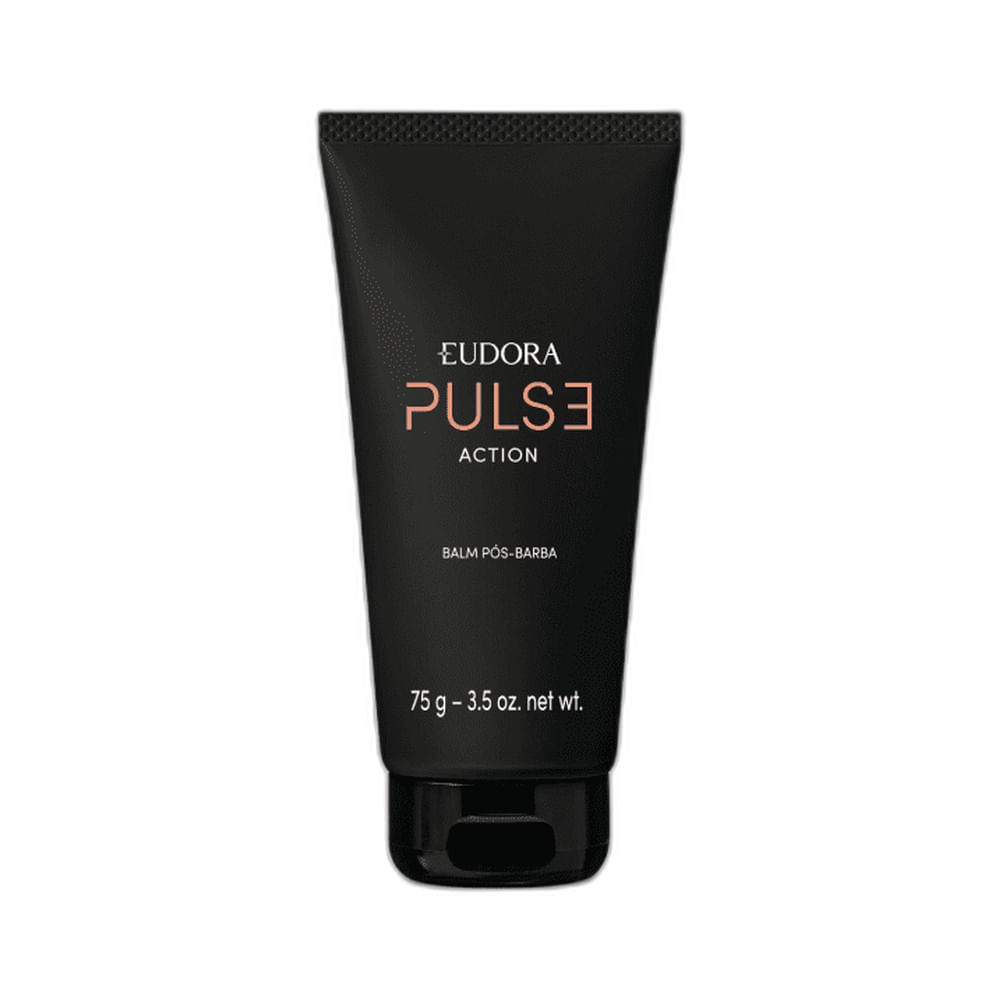 Balm pós-barba Eudora Pulse Action em embalagem preta fosca com tampa flip-top